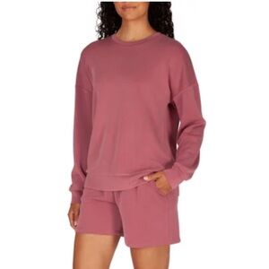 LAZY PANTS Sweatshirt & Shorts Set Pink Size Small NEW WITHOUT TAGS